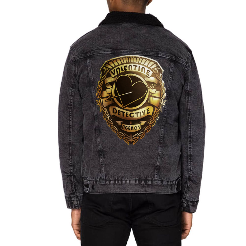 Valentine Detective Agency Gold Unisex Sherpa-Lined Denim Jacket by imnidadianis2 | Artistshot