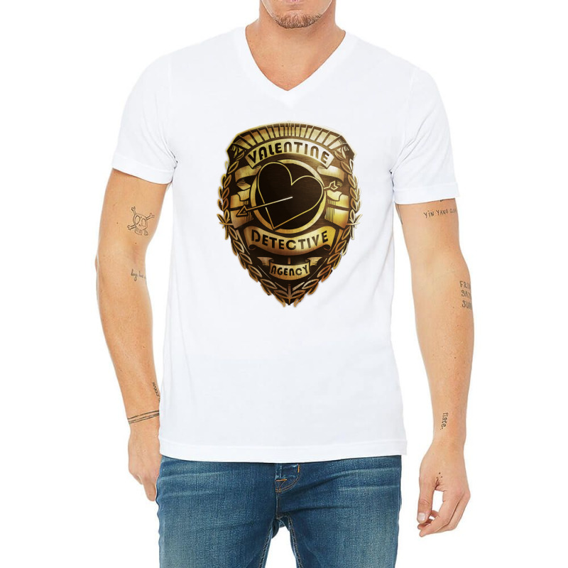 Valentine Detective Agency Gold V-Neck Tee by imnidadianis2 | Artistshot