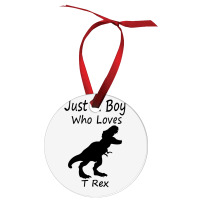 New Just A Boy Who Loves T Rex Silhouette Design Ornament | Artistshot