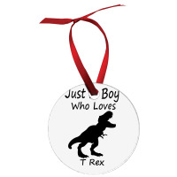 New Just A Boy Who Loves T Rex Silhouette Design Ornament | Artistshot