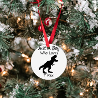 New Just A Boy Who Loves T Rex Silhouette Design Ornament | Artistshot