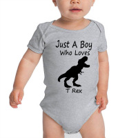 New Just A Boy Who Loves T Rex Silhouette Design Baby Bodysuit | Artistshot