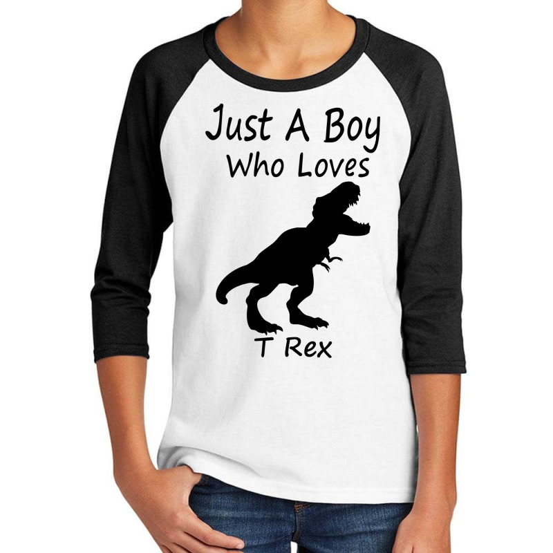 New Just A Boy Who Loves T Rex Silhouette Design Youth 3/4 Sleeve | Artistshot