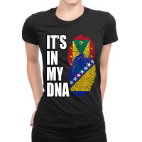 Hot Trend Grenadian And Bosnian Mix Heritage Dna F Ladies Fitted T-shirt | Artistshot