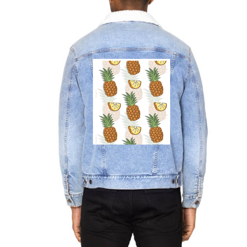 Pineapples In Hawaii  Pineapple At Sea Summer  Pin Unisex Sherpa-lined Denim Jacket | Artistshot