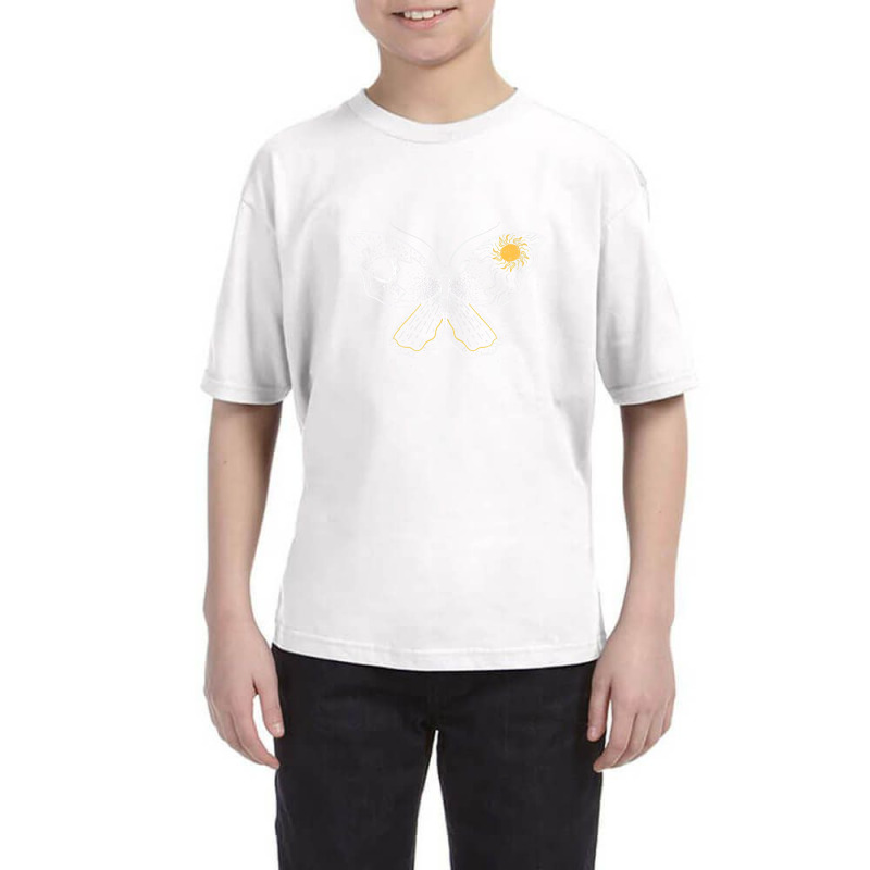 Sun Moon Butterfly Cute Lunar Outer Space Stargaze Youth Tee by tamicam | Artistshot