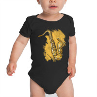 Jazz Musician Gift Musical Instrument Saxophone Pu Baby Bodysuit | Artistshot