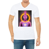 Yoga Girl Female Sun Salutation Meditation Chakra V-neck Tee | Artistshot