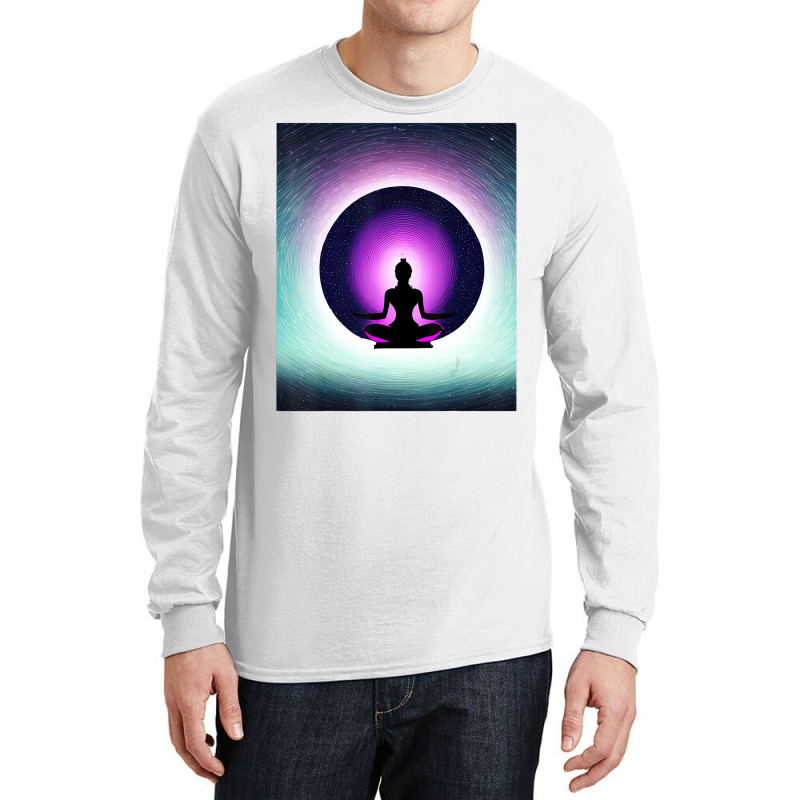 Yoga Girl Female Sun Salutation Meditation Chakra Long Sleeve Shirts by heffopance | Artistshot