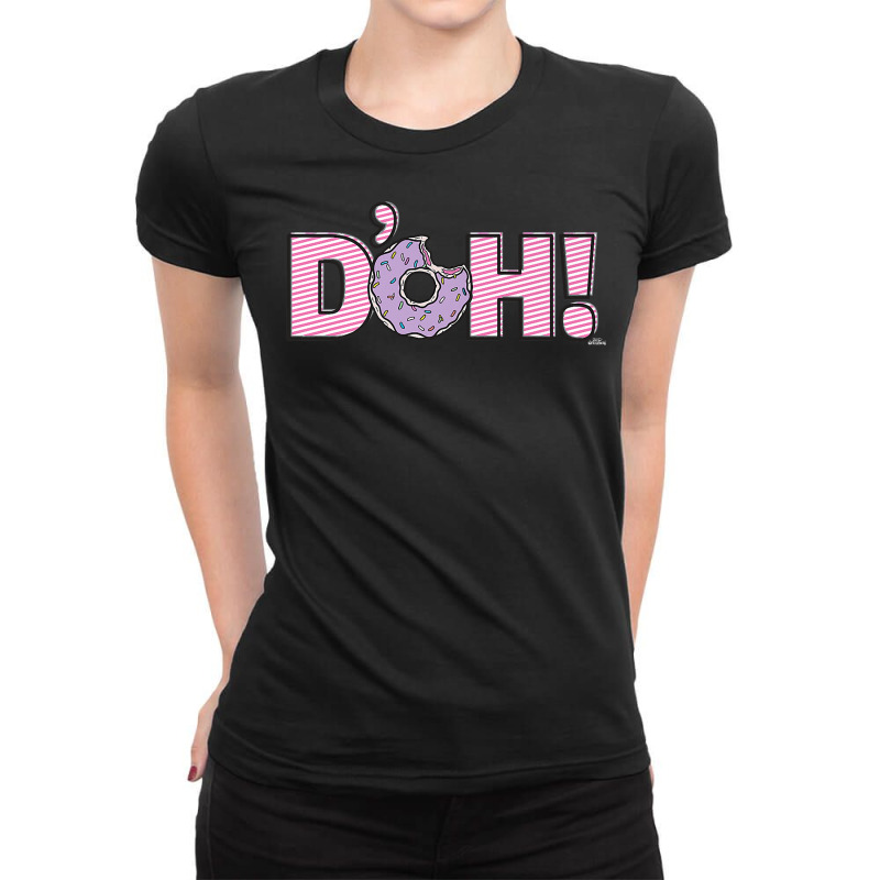 The Simpsons Homer D'oh Donut Premium T Shirt Ladies Fitted T-Shirt by saterseim | Artistshot