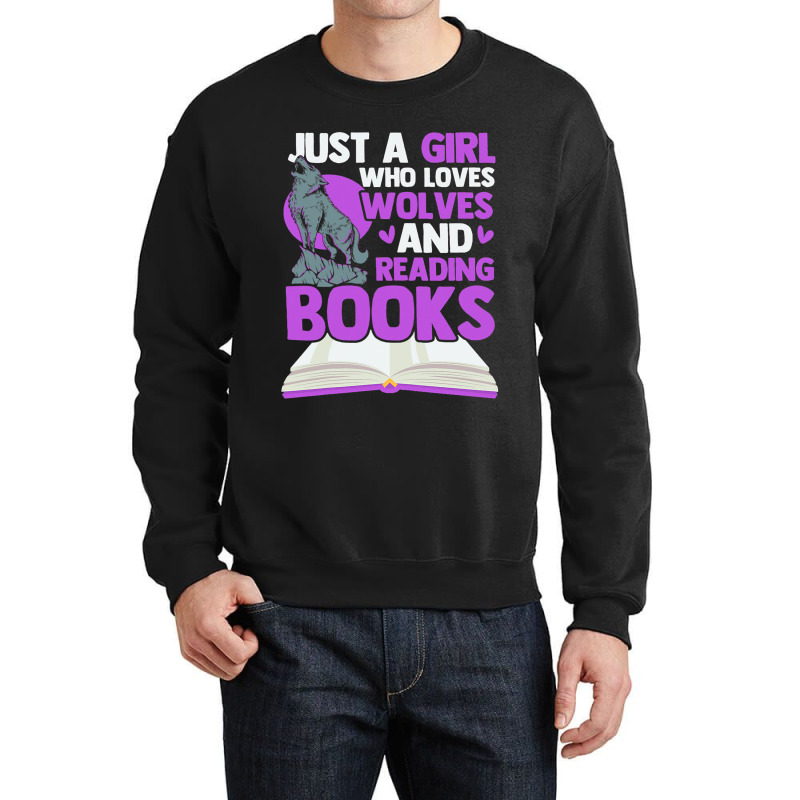 Reading Lovers Wolf Lovers Bookworms Book Lovers Crewneck Sweatshirt by PattonPlacex | Artistshot