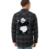 Banksy Panda With Guns Flannel Shirt | Artistshot