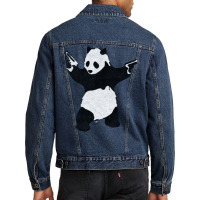 Banksy Panda With Guns Men Denim Jacket | Artistshot