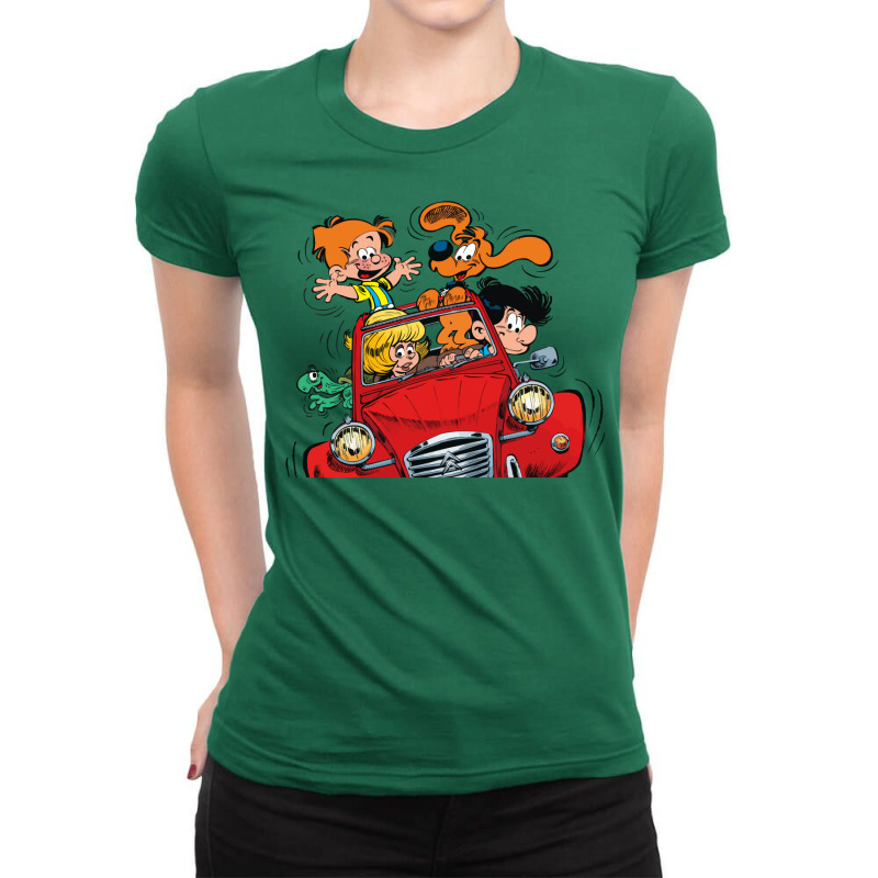 Boule Et Bill (billy And Buddy) In The Car Ladies Fitted T-Shirt by venooskafilav | Artistshot