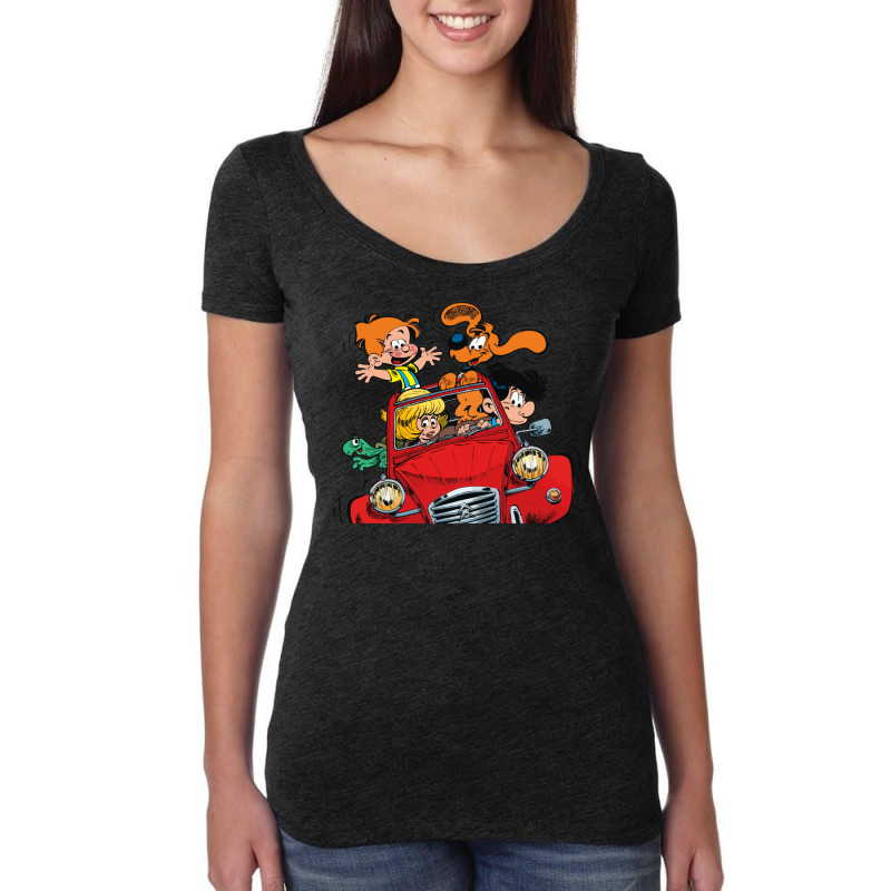 Boule Et Bill (billy And Buddy) In The Car Women's Triblend Scoop T-shirt by venooskafilav | Artistshot