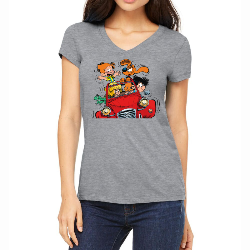 Boule Et Bill (billy And Buddy) In The Car Women's V-Neck T-Shirt by venooskafilav | Artistshot