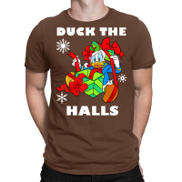 Duck The Halls Christmas Portrait T-shirt | Artistshot