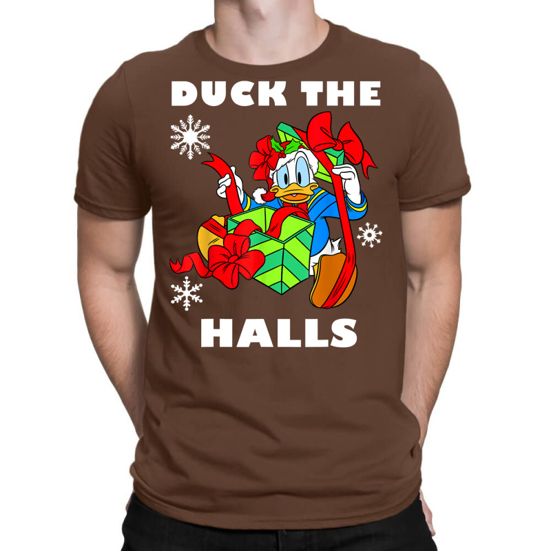 Duck The Halls Christmas Portrait T-Shirt by venooskafilav | Artistshot