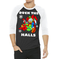 Duck The Halls Christmas Portrait 3/4 Sleeve Shirt | Artistshot