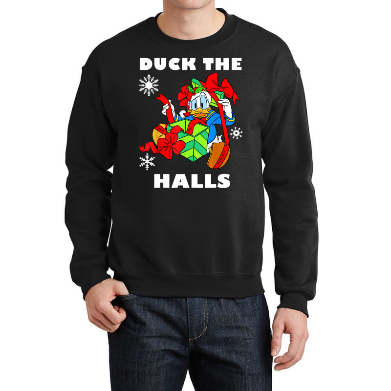 Duck The Halls Christmas Portrait Crewneck Sweatshirt by venooskafilav | Artistshot