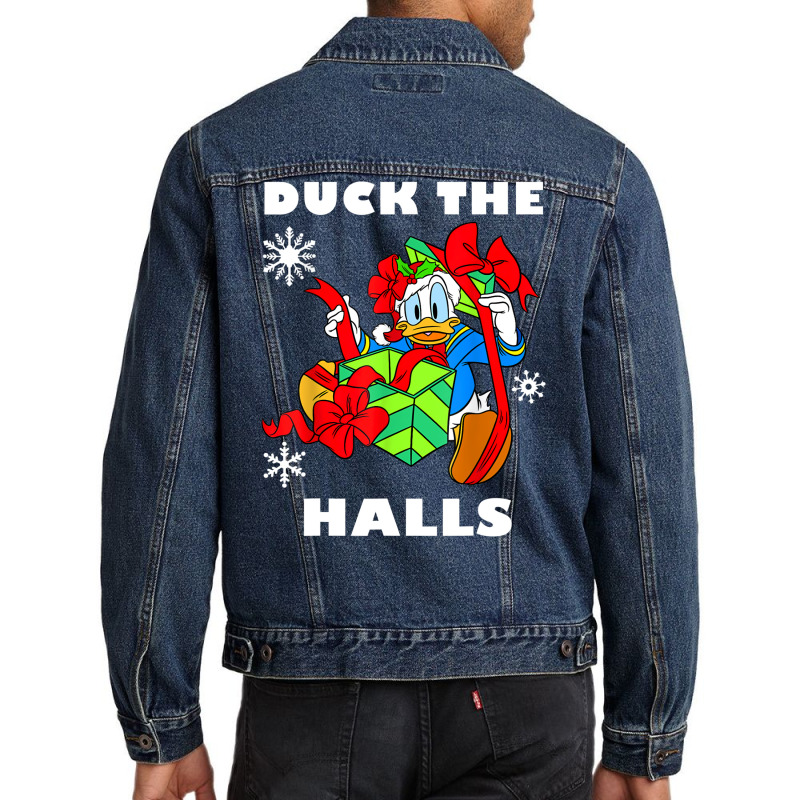 Duck The Halls Christmas Portrait Men Denim Jacket by venooskafilav | Artistshot