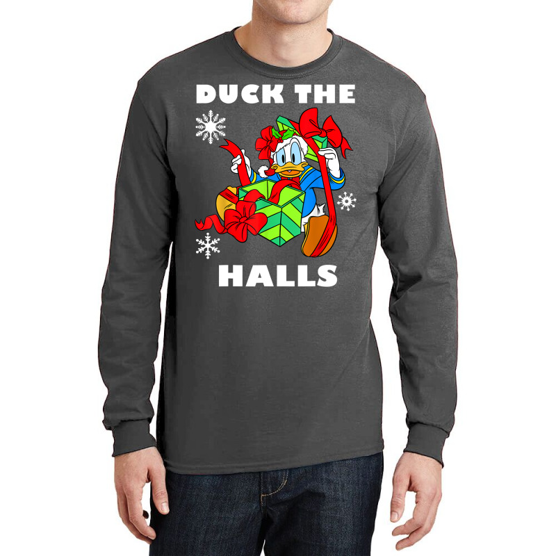 Duck The Halls Christmas Portrait Long Sleeve Shirts by venooskafilav | Artistshot