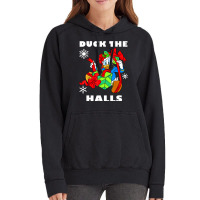 Duck The Halls Christmas Portrait Vintage Hoodie | Artistshot