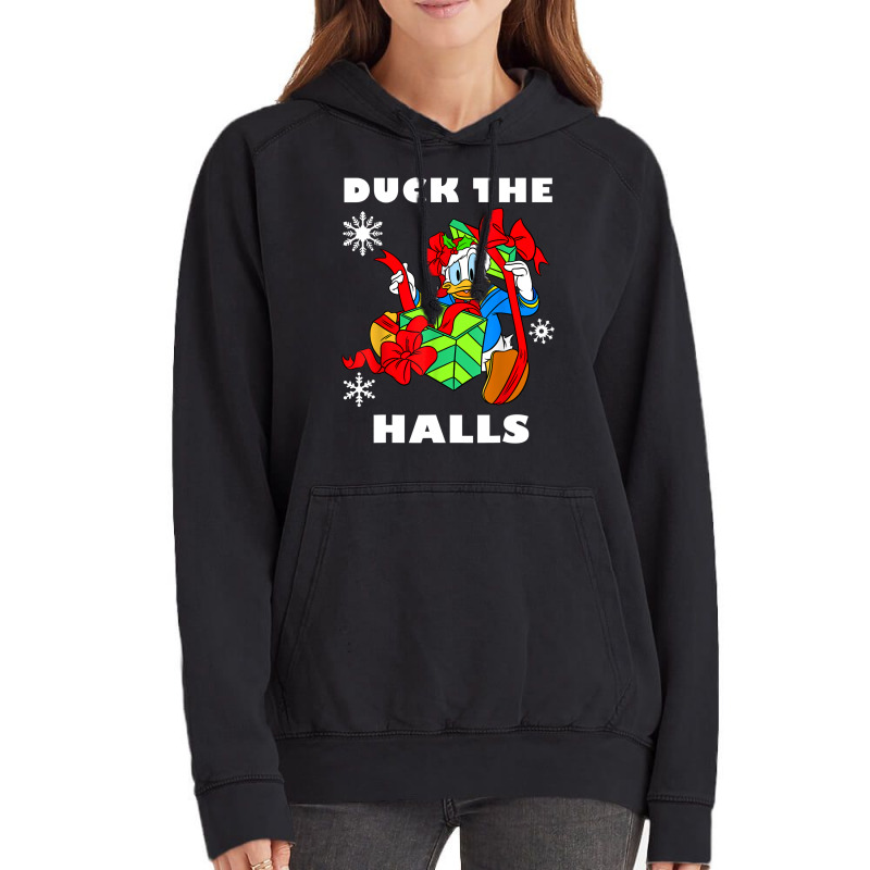 Duck The Halls Christmas Portrait Vintage Hoodie by venooskafilav | Artistshot