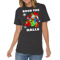 Duck The Halls Christmas Portrait Vintage T-shirt | Artistshot