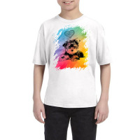 Shirt With Yorkie Dog Motif Colour Gradient Heart Youth Tee | Artistshot