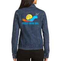 Fastest Racing Snail   Fast Racing Snail Ladies Denim Jacket | Artistshot