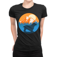 Cocker Spaniel T  Shirt Cocker Spaniel Dog Silhouette Sunset Mountain Ladies Fitted T-shirt | Artistshot