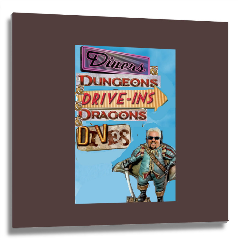 Diners Dungeons Drive Ins Dragons Dives Metal Print Square | Artistshot