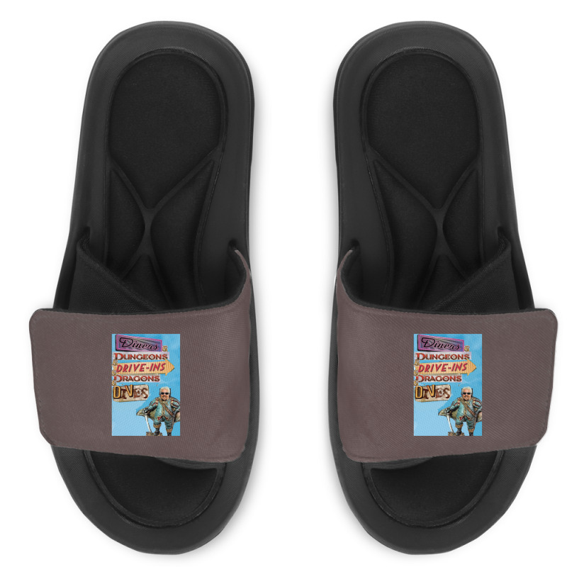 Diners Dungeons Drive Ins Dragons Dives Slide Sandal | Artistshot