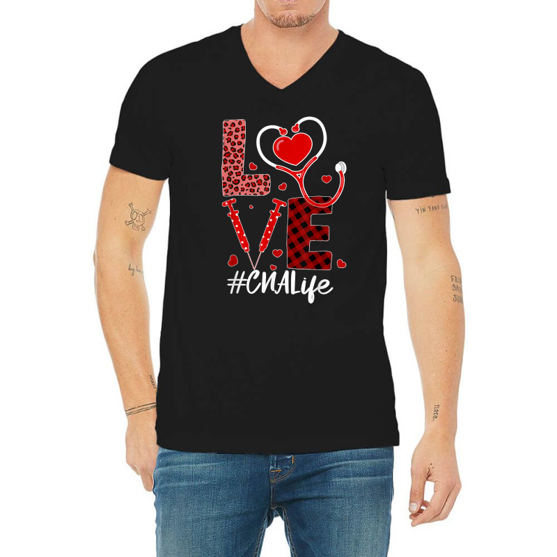 Tu Love Stethoscope Heart Cna Valentines Day Costu V-neck Tee | Artistshot