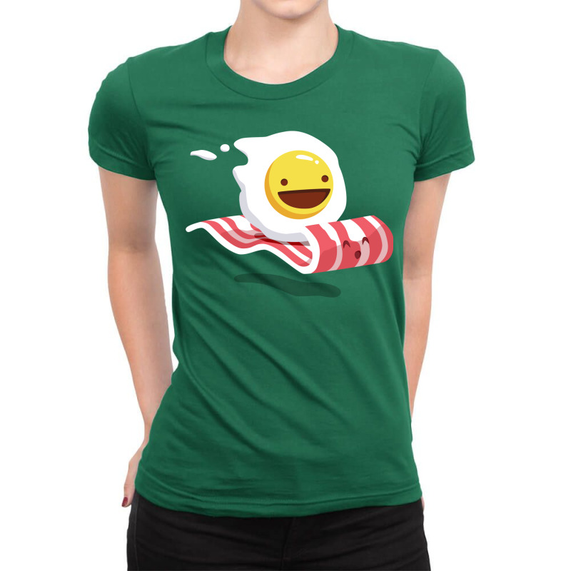 Egg Bacon Buddies Ladies Fitted T-Shirt by metheojerupe | Artistshot