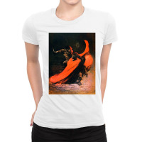 Frank Frazetta   Conan The Barbarian 1 Ladies Fitted T-shirt | Artistshot