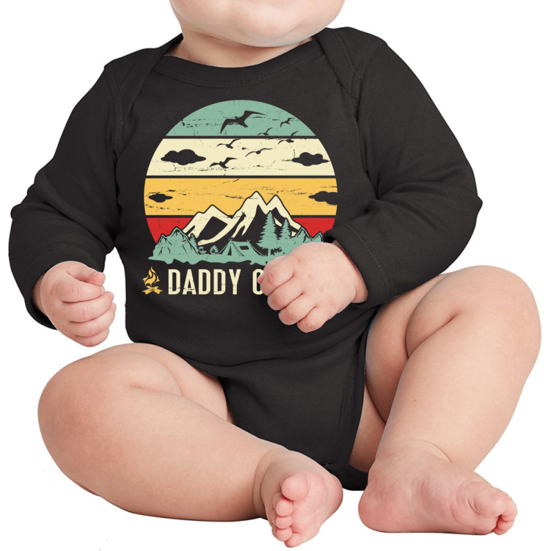 Mountain Tree Campfire Happy Camping Day Daddy Cam Long Sleeve Baby Bodysuit by DonoArt | Artistshot