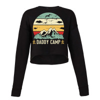 Mountain Tree Campfire Happy Camping Day Daddy Cam Cropped Sweater | Artistshot