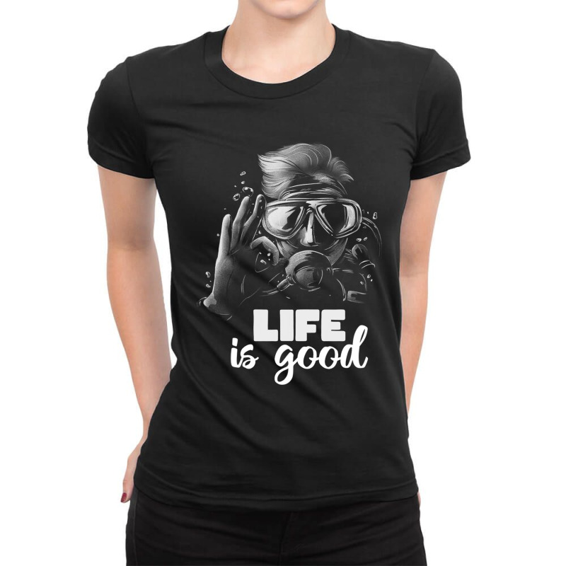 Life Good Snorkeling Ocean Diving Ladies Fitted T-Shirt by MELISSABISHOP | Artistshot