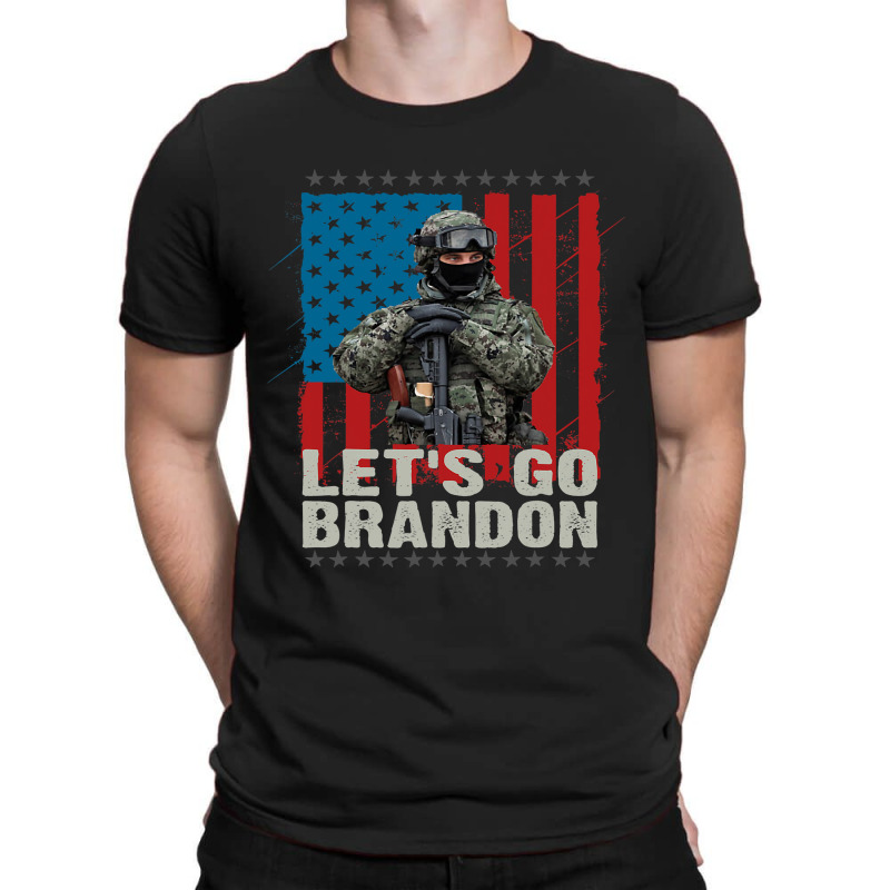 Lets Go Brandon Veteran Soldier American Flag Map T-shirt | Artistshot