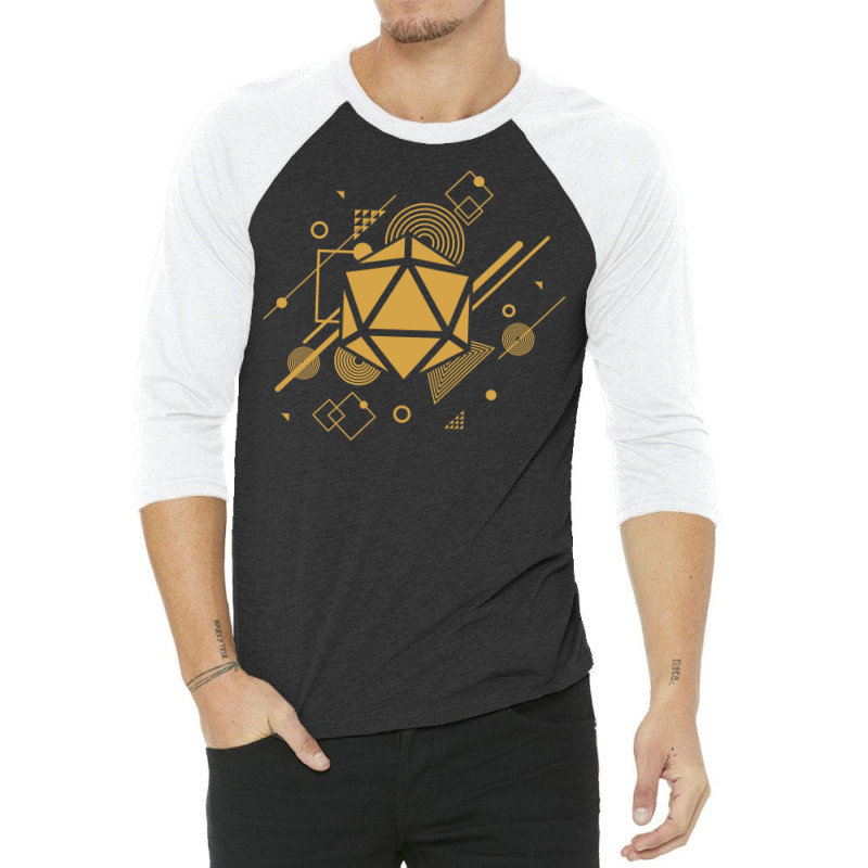 Retro Narrator Polyhedral D20 Dice 3/4 Sleeve Shirt | Artistshot