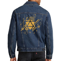 Retro Narrator Polyhedral D20 Dice Men Denim Jacket | Artistshot