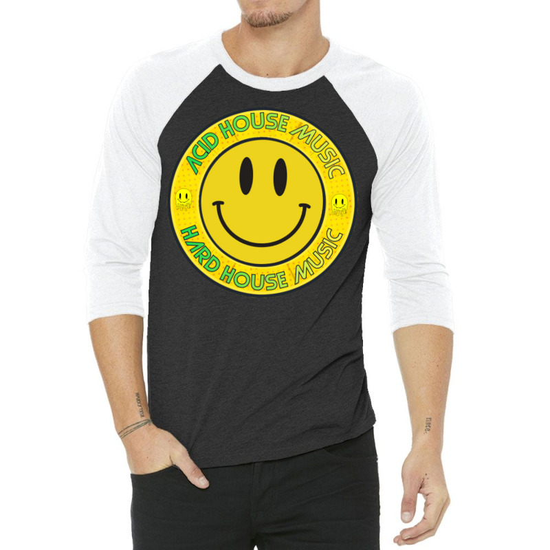 Acid House Hard House Badge 3/4 Sleeve Shirt by mosbahgurkov6 | Artistshot