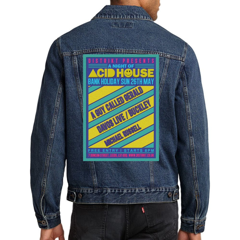 Acid House Rave Flyer Men Denim Jacket by mosbahgurkov6 | Artistshot