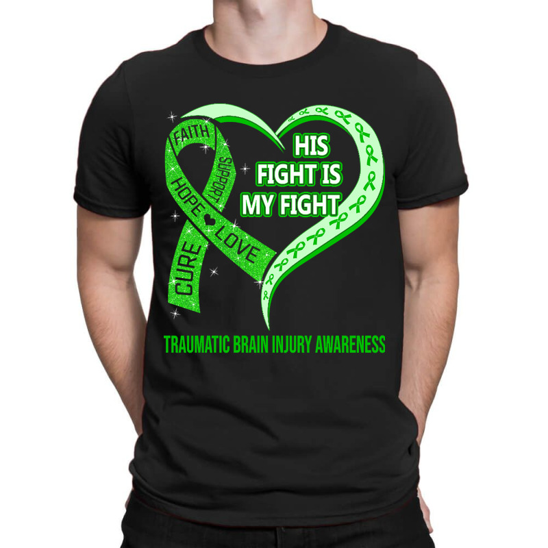 Limited Edition His Fight Is My Fight Ribbon Heart T-shirt | Artistshot