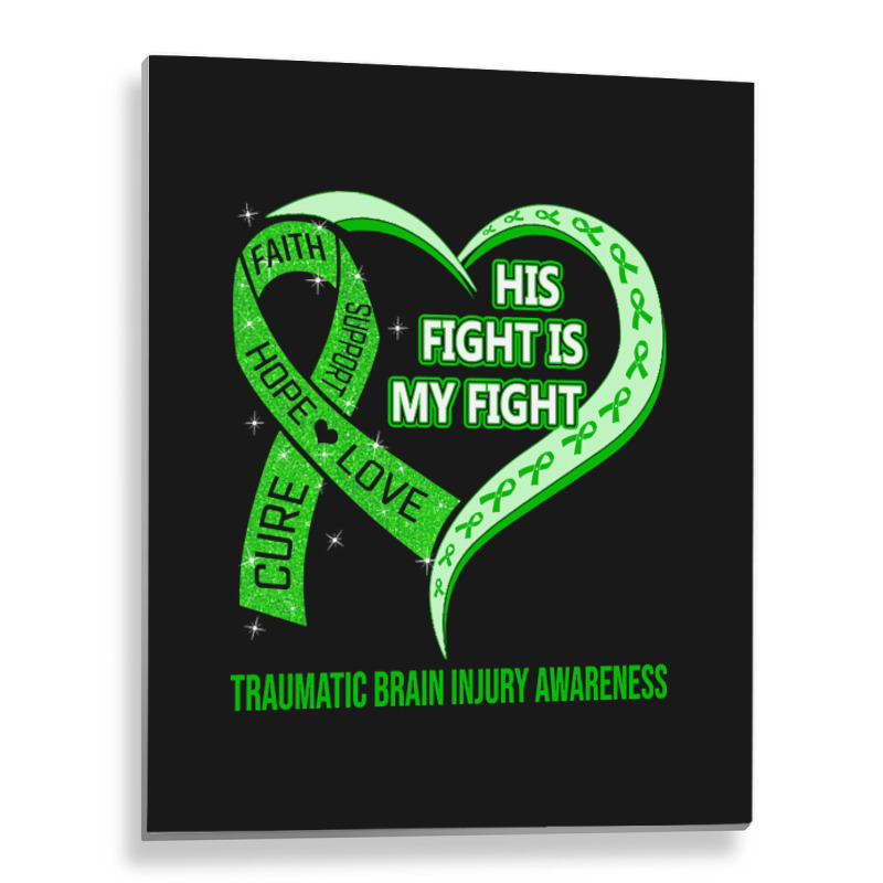 Limited Edition His Fight Is My Fight Ribbon Heart Metal Print Vertical | Artistshot