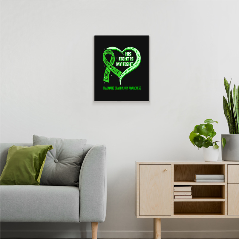 Limited Edition His Fight Is My Fight Ribbon Heart Metal Print Vertical | Artistshot