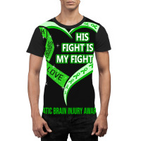 Limited Edition His Fight Is My Fight Ribbon Heart Graphic T-shirt | Artistshot