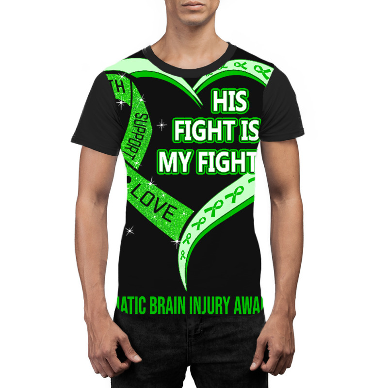 Limited Edition His Fight Is My Fight Ribbon Heart Graphic T-shirt | Artistshot